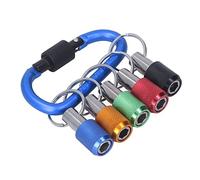 MasYosh Portapunte con Gambo Esagonale da 1/4 Pollice, Barre di Estensione con Presa a 5 Colori con Portachiavi, per Trapano a Mano con Cacciavite Elettrico e Impugnatura Esagonale (Moschettone blu)