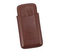 MasYosh Portasigari in Pelle con Tasca Frontale per 3 Sigari (Marrone) | Design leggero, pelle resistente, adatta ai viaggi, materiale ecologico