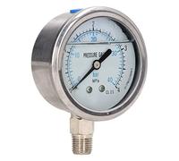 MasYosh Pressione, Manometro Resistente alle Vibrazioni in Acciaio Inox con Connessione Inferiore NPT 1/4 Pollici per la Misurazione della Pressione Idraulica Chimica del Petrolio (0~4MPA)