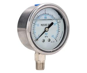 MasYosh Pressione, Manometro Resistente alle Vibrazioni in Acciaio Inox con Connessione Inferiore NPT 1/4 Pollici per la Misurazione della Pressione Idraulica Chimica del Petrolio (0~4MPA)