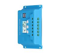 MasYosh Regolatore di Carica Solare, Display LCD di Grado Industriale con Gestione di Ricarica a 3 Stadi e Protezione dei Circuiti, per il di Pannelli Solari 12V 24V (10a)