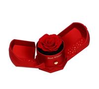 MasYosh Scatola per Anelli con Rosa con Cassetto (S Rosso)