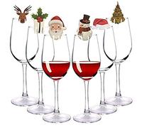 MasYosh Segnabicchieri Natalizi, Design Babbo Natale (Colore assortito)