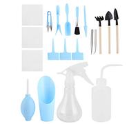 MasYosh Set di Attrezzi da Giardinaggio per Trapianto di Piante Succulente, Portatile e Leggero, per Bonsai da Interno, Piccole Piante, 19 Pezzi per gli Amanti delle Grasse (Blu)