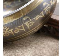 MasYosh Set di Campane Tibetane, Ciotola Sonora per Meditazione Nepal Martellata a Mano con Bastone e Cuscino in Legno, per Meditazione Yoga Consapevolezza Guarigione Rilassamento