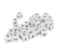 MasYosh Set di Dadi da 30 Pezzi, Cubetti di Dadi Numerici in Plastica a 6 Lati da 16 Mm con Numeri Stampati Trasparenti per Giochi di Matematica Giochi da Tavolo da Tavolo