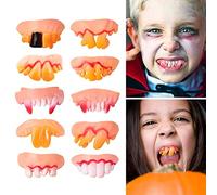 MasYosh Set di Denti Brutti di Halloween, Oggetti di Scena per Scherzi in