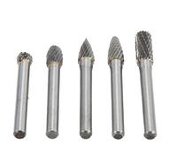 MasYosh Set di frese rotative in carburo di tungsteno, gambo da 6 mm e punta da 8 mm, frese a doppio taglio, con durezza HRC70 trattata termicamente, per falegnameria metallica (ADEFG)