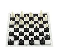 MasYosh Set di Scacchi Internazionali in Plastica, 32 Pezzi degli Scacchi con Scacchiera da 25 Cm, Design a 2 Colori per Bambini Adulti, Gioco da Viaggio per Feste in Famiglia (Bianco)