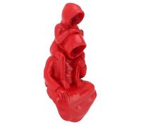 MasYosh Statua Padre e Figlio in Resina Rossa, Arte Artigianale
