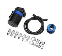 MasYosh Tanica di Raccolta Dell'olio, Doppia Camera in Lega di Alluminio per Impieghi Gravosi con Deflettore Interno e Filtro, per Motore e Applicazione Universale per Auto (Blu)