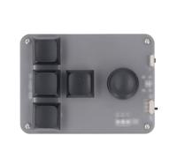 MasYosh Tastiera a 4 tasti, 1 manopola, mini console industriale meccanica programmabile con luce RGB, connessione USB C o BT cablata nera per il controllo della musica da ufficio di gioco