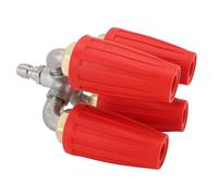 MasYosh Ugello Turbo Potente 4 in 1 per idropulitrice ad alta pressione, punta turbo rotante efficace per la pulizia domestica e commerciale, ottone e acciaio inossidabile rosso
