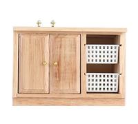 Masyrt 1:12 - Lavabo in legno Miniature Dollhouse, squisito mini mobili, decorazione della cucina realistica, accessorio per casa delle bambole (colore legno)