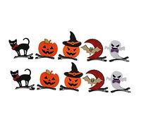 Masyrt 10 Fermagli per Capelli di Halloween per Ragazze e Donne, Fermagli per Capelli Carini Pipistrelli Gatti Zucche Fantasmi Clip di Halloween per Spettacoli Teatrali di Feste