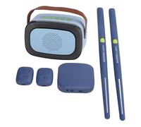 Masyrt Bacchette elettroniche per batteria ad aria, set di tamburi elettrici con pedali, movimento 3D, rilevare il movimento virtuale portatile, professionale, per adulti, principianti (blu scuro)