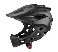 Masyrt Casco integrale per bambini con mentoniera rimovibile (nero)