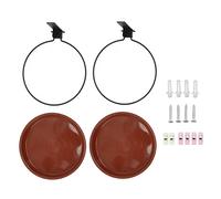 Masyrt Colpo per uccelli montato, ciotola per il bagno degli uccelli con robusto metallo per terrazza sul cortile (2 pentole e 2 supporti)