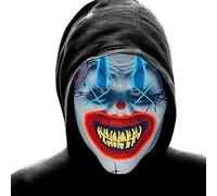 Masyrt Copertura del Viso da Clown a LED, Halloween LED Clown Mask, Creepy Devil Face Mask Cosplay Prop Joker Faces Cover, 3 modalità Glow in the Dark Mask, Accessori per la Festa per