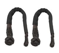 Masyrt Corda Sintetica con Grillo Corda Morbida con Grillo, Resistenza alla Trazione di 38000 Libbre, Resistente allo Strappo per Autosoccorso di Veicoli Fuoristrada, Salvataggio (Nero)