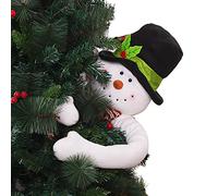 Masyrt Decorazione per Albero di Natale, Peluche Babbo Natale Pupazzo di Neve Topper Che Abbraccia L'Albero Topper Figurina per Albero di Natale Forniture per Decorazioni (A)