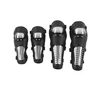 Masyrt Ginocchiere e Gomitiere Set di Protezioni per Moto Regolabili da 4 | Ginocchiere per Moto Nero Argento, Protezioni per Gomiti, Equipaggiamento Protettivo per Mountain Bike ATV da Motocross per