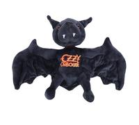 Masyrt Giocattolo di peluche di pipistrello nero di Halloween, decorazione di pipistrello nero in cotone PP morbido e carino animale di peluche con ricamo dorato per fan della musica rock (Magnetico)