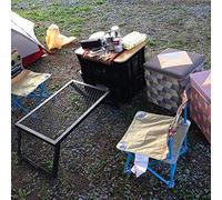 Masyrt Mi Griglia pieghevole portatile per falò con parte superiore in rete di acciaio, gambe di bloccaggio durevoli, cucina all'aperto, campeggio, pesca (nero)