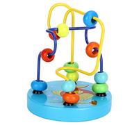 Masyrt Mini Puzzle Rotondo con Perline di Legno, Giocattolo per L'apprendimento Precoce per Bambini Che Contano, Matematica, Riconoscimento dei Colori, con Smussatura Fine, Vernice a