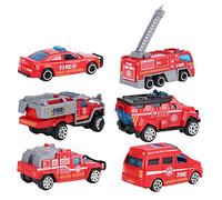Masyrt Modellino di veicoli, 6 pezzi, 1:64, modello di auto tecnico, in lega, simulazione, auto, giocattolo per bambini (serie antincendio tipo B)