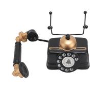 Masyrt Ornamento del Telefono con Filo retrò, Modello di Pulsante Vintage per Arredamento per la Casa, Resina Nostalgica e Scultura Al Telefono di Ferro con Design Unico