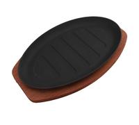 Masyrt Padella in ghisa da 30,5 cm, piatto da portata per bistecca di pesce, piatto caldo con piastra di base, adatta per barbecue a gas per interni, campeggio, cucina interna ed esterna