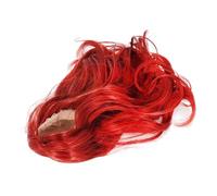 Masyrt Parrucca da Bambola Lunga e Riccia con Morbida Seta, Cappuccio in Rete, per la Sostituzione dei Capelli della Bambola con Snodo Sferico da 1/6 (Rosso)