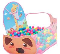 Masyrt Pesca per Bambini, Grande Tenda per Bambini per con Cerchio da Basket, Palline di Cartone Animato Pieghevole per Sparabili Giocattolo Giocattolo, da (Rosa)