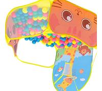 Masyrt Pesca per Bambini, Grande Tenda per Bambini per con Cerchio da Basket, Palline di Cartone Animato Pieghevole per Sparabili Giocattolo Giocattolo, da (Giallo)
