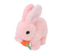 Masyrt Realistico, coniglietto di peluche interattivo con orecchie sonore e oscillanti, ideale per gli amanti degli animali e dei viaggi, ottimo per tutte le età, circa 16 x 17 x 10 cm (rosato)