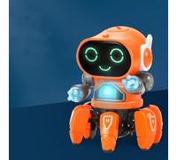 Masyrt Robot Giocattolo a Sei Artigli con flessibilità di 90°, qualità del Suono Chiara, Regalo Scientifico e Tecnologico per Ragazzi, Musica da Ballo in Movimento, Robot Giocattolo (Arancia)