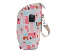 Masyrt Scaldacollo, porta USB, 21 impostazioni, display LED, isolamento termico, design della temperatura di costruzione con scaldabiberon per gite (rosa)