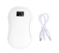 Masyrt Scaldamani Portatile Ricaricabile USB 2 in 1 con Display Digitale, 3 Impostazioni di Temperatura, Riscaldatore Esterno Power Bank - Natale Ideale (Bianco)
