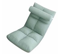 Masyrt Sedia da pavimento regolabile, delicata sulla pelle, con struttura in metallo, per adulti, piena di posizione piatta, interno cerato, sgabello per salotto, letto, divano sdraiato (blu pavone)