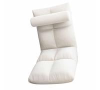 Masyrt Sedia da pavimento regolabile, delicata sulla pelle, con struttura in metallo, per adulti, piena di posizione piatta, con interno cerato, sgabello per salotto, letto, divano sdraiato (bianco)