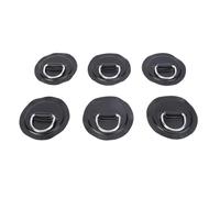 Masyrt Set di 6 toppe ad anello rotonde, con corda e gancio per corda per barche gonfiabili, zattere, canoa, canoa, tavola da surf, tavola da paddle (nero)