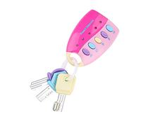 Masyrt Simulazione Giocattolo Chiave per Auto Finta Chiave per Auto Telecomando con Luci Suoni Musica 3 Tasti 5 Pulsanti per Bambini Giocattolo Educativo Precoce (Rosa)