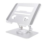 Masyrt Stand da Tablet con Base Rotante a 360 Gradi, Supporto Regolabile Pieghevole per Disegno, Fascia di Supporto Regolabile a Doppia Verga per Compresse Elettroniche da 5,8 a 12,9 (Argento)