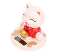 Masyrt Statuetta a forma di gatto che dorme automaticamente, a energia solare, sensibile alla luce, per casa, ufficio, auto, decorazione, non richiede batterie (gatto portafortuna)