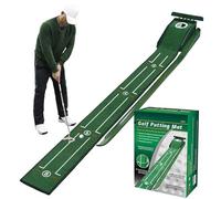 Mat De Golf - Strumento Di Pratica del Golf, Kit Verde Per La Casa | Velluto con Linee Di Allineamento, Per La Pratica Interiore, Allenatore Portatile, Torna in Palla Automatica per Il
