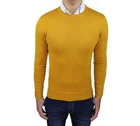 Mat Sartoriale Maglioncino Pullover Uomo Giallo Senape Invernale Girocollo Maglione Golf Casual (XL)