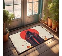 Mat Shoes Silent Samurai: The Red Moon'S Shadow Zerbino decorativo per sala giochi Tappetino autunnale per porta d'ingresso (50 x 80 cm)