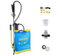 Matabi - Spruzzatore Manuale a Pressione - Solforatrice 12L - Lancia in Fibra e Ugello Resistente - Nebulizzatore con Regolatore di Pressione - Cinghie Imbottite - Super Green 12 - Prodotto in UE