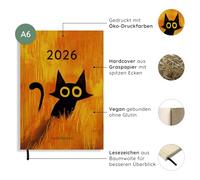 matabooks - A6 Kalender Samaya 2026 Farbe: Golden Hour (DE/EN): Veganer Jahresplaner aus nachhaltigem Graspapier